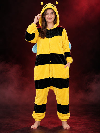 Bee Kigurumi Yellow and Black with Hood and Wings