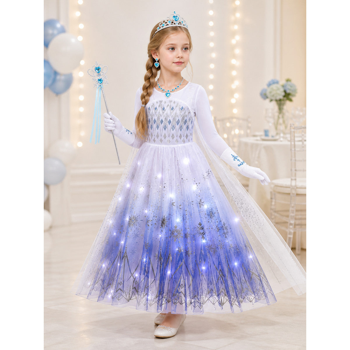 Snow Queen Carnival Costume with LED Lighting lifestyle view