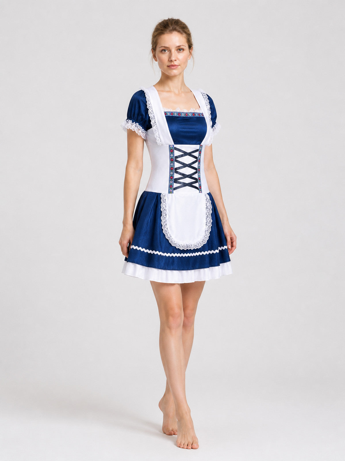 German Oktoberfest Dress with Apron and Lace