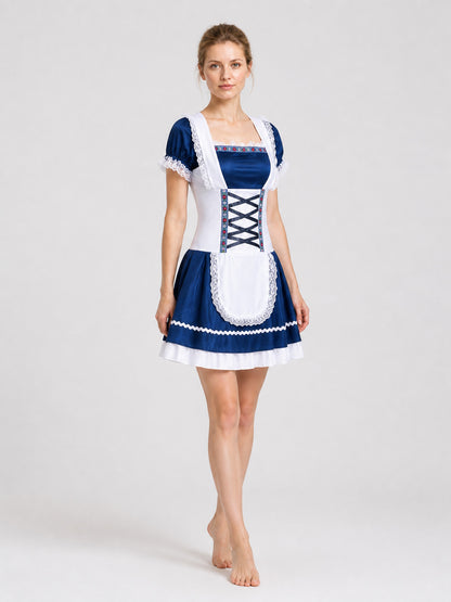 German Oktoberfest Dress with Apron and Lace