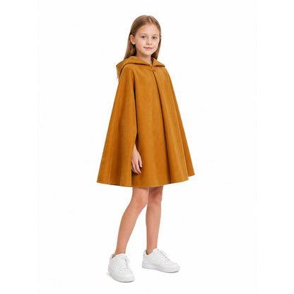 Holly Kids' Hooded Halloween Cloak, Beige on-model front view
