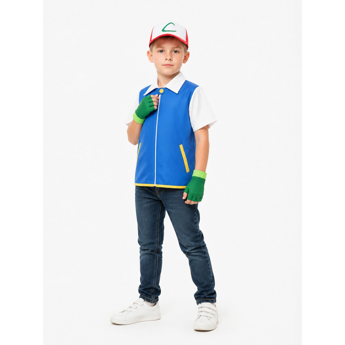 Anime Character Costume with Jacket, Cap, and Gloves Costume Headwear detail