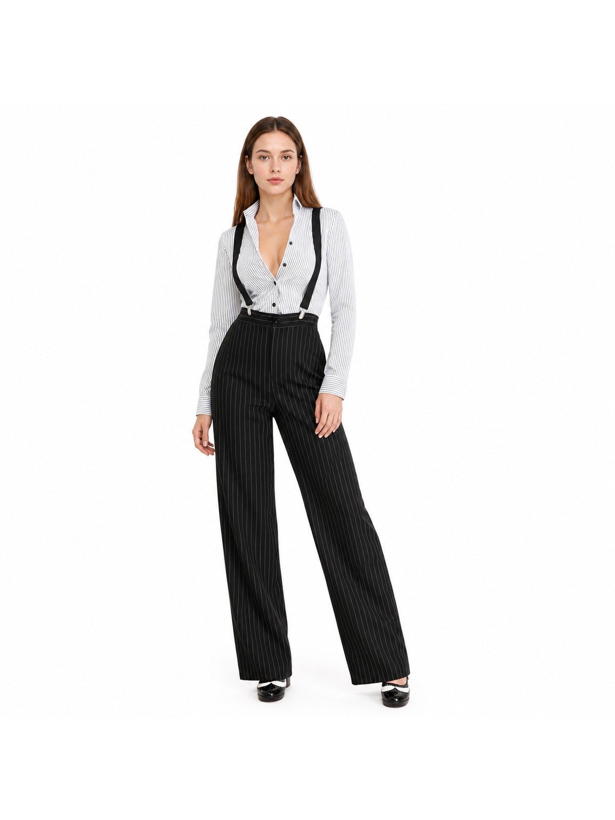 Striped Stage Costume with Pants and Suspenders Costumes detail