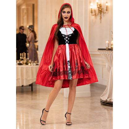 Little Red Riding Hood Costume: Hooded Dress with Cape
