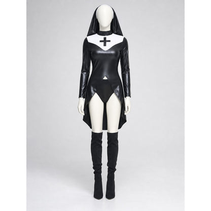 Religious-Style Robe Costume for Halloween and Cosplay with Cross Decoration