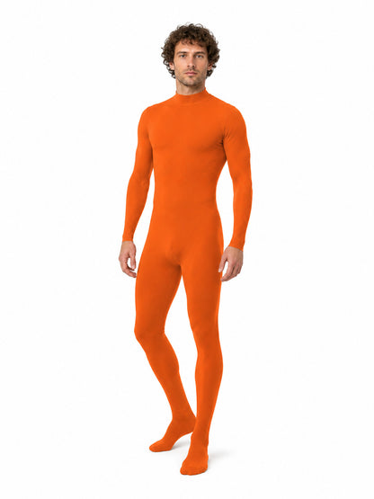 Orange Zentai Bodysuit, Form-Fitting, High Collar product detail