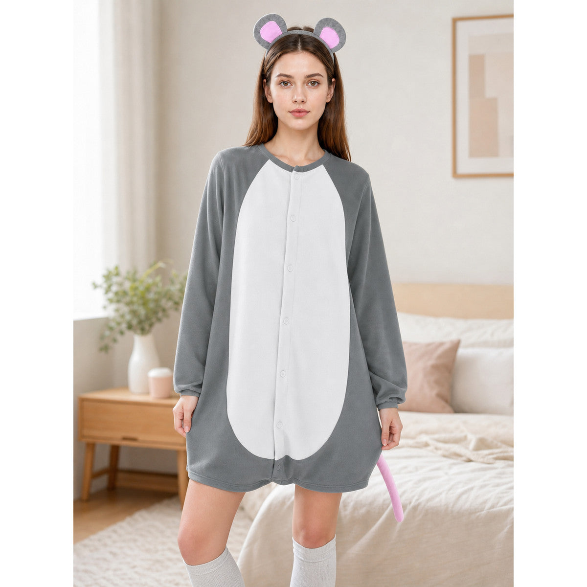 gray mouse costume set with tail product view 27
