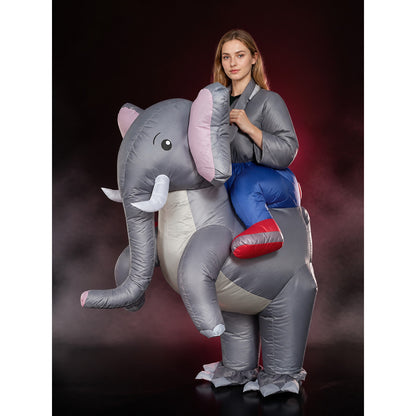Adult Elephant Inflatable Costume, Halloween Cosplay Party Outfit with Saddle main product view