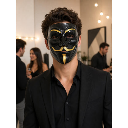 Anonymous-style carnival mask for Halloween and cosplay lifestyle view