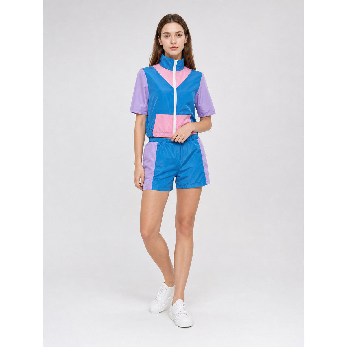 Sports Set with Shorts, Bold Color-Block Design