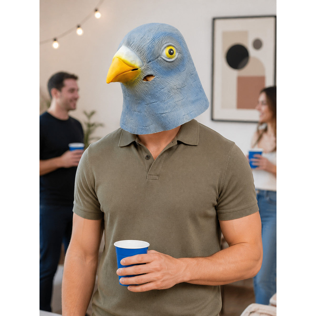 Pigeon Carnival Mask for Halloween and Cosplay lifestyle view