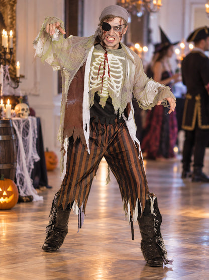 Pirate Zombie Halloween Costume with Eye Patch