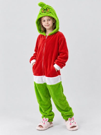 Flannel Hooded Zip-Up Pajama Jumpsuit