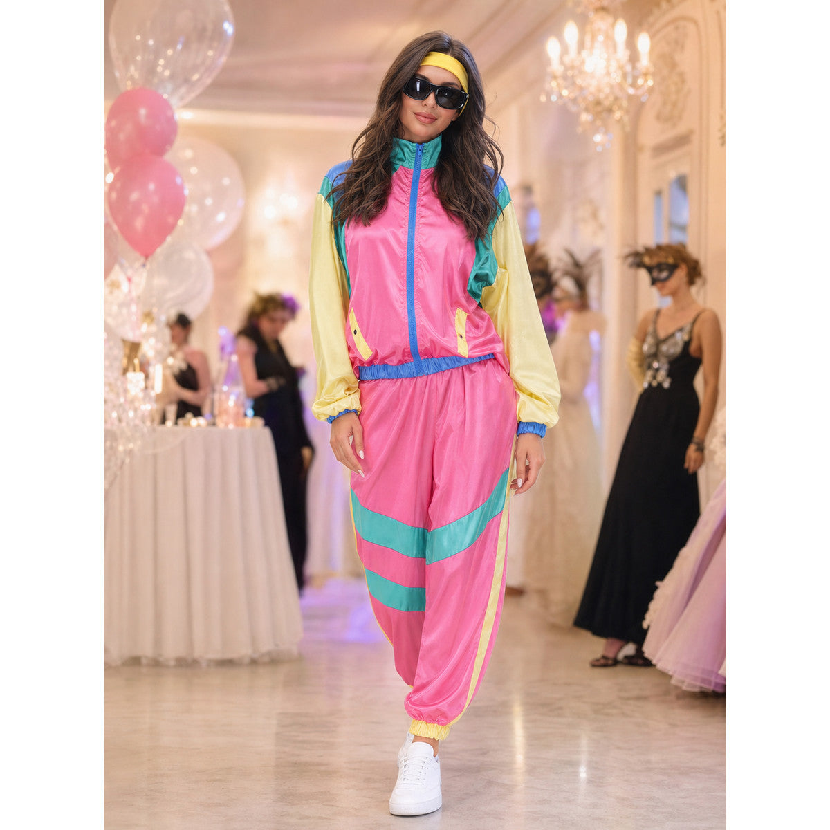 Retro Sports-Style Two-Piece Stage Costume