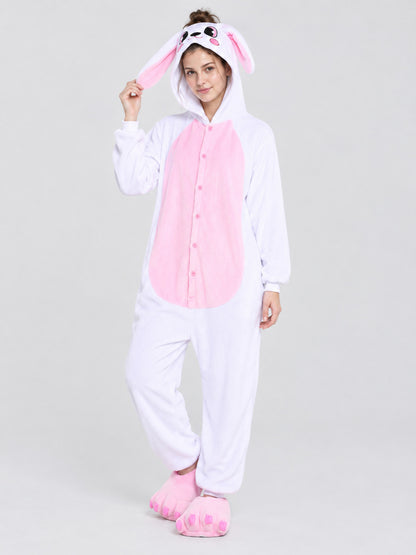 Bunny Kigurumi Pajama White and Pink with Long Ears