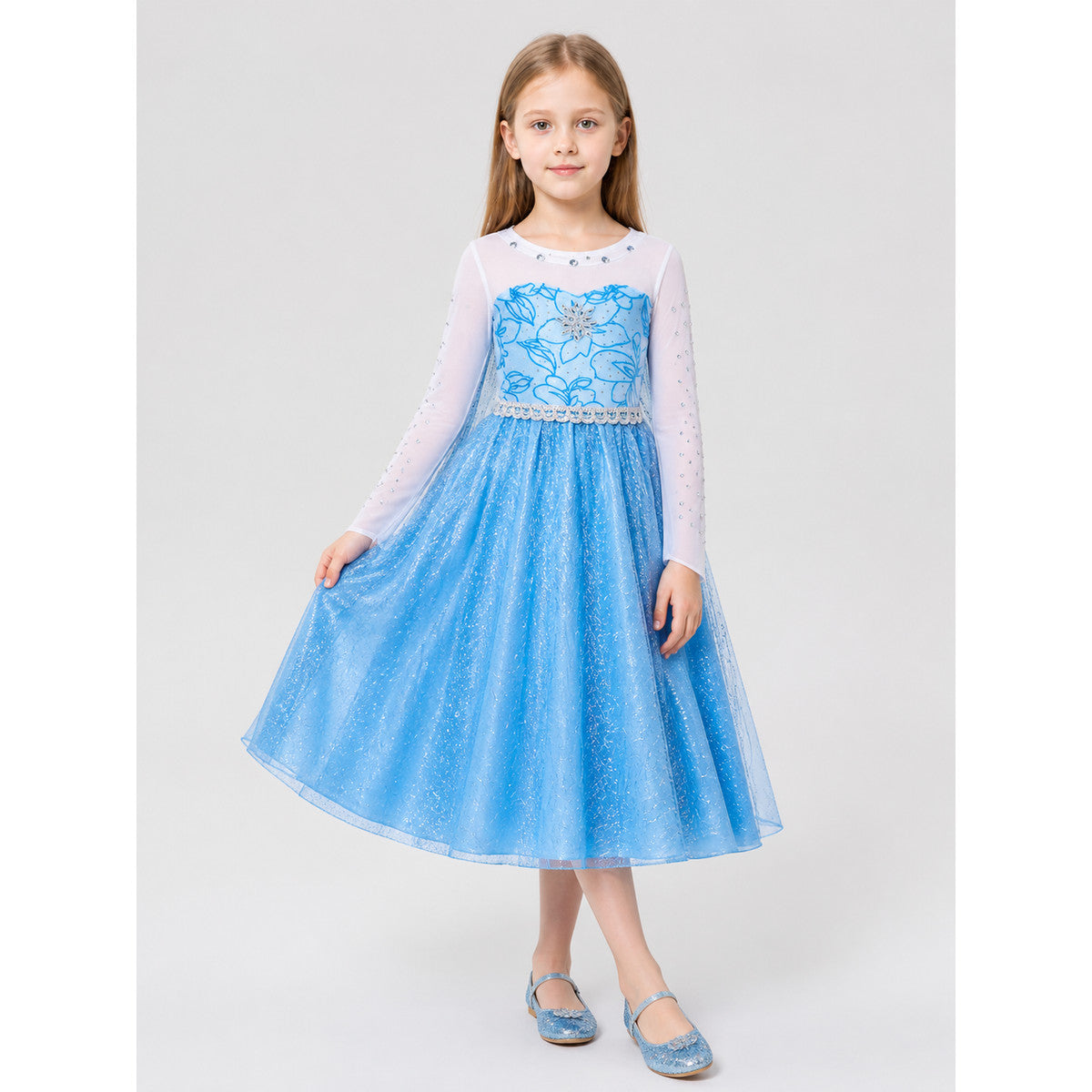Elsa Princess Dress with Sequins and Tulle Skirt Costume Dresses detail