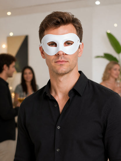 White Carnival Half Mask for Halloween