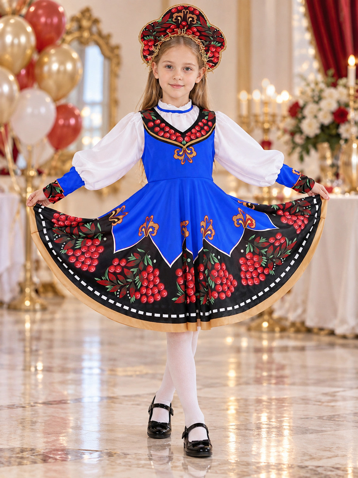 Children's Russian folk costume with kokoshnik