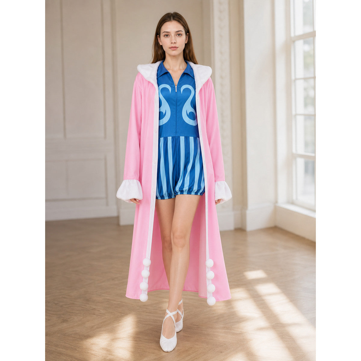 One Piece Bon Clay Cosplay Costume with Cape and Belt lifestyle