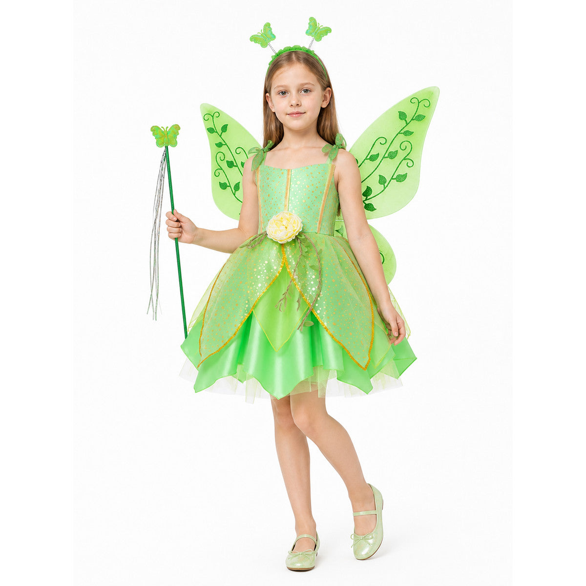 Children's Tinker Bell Fairy Costume with Wings Costumes detail