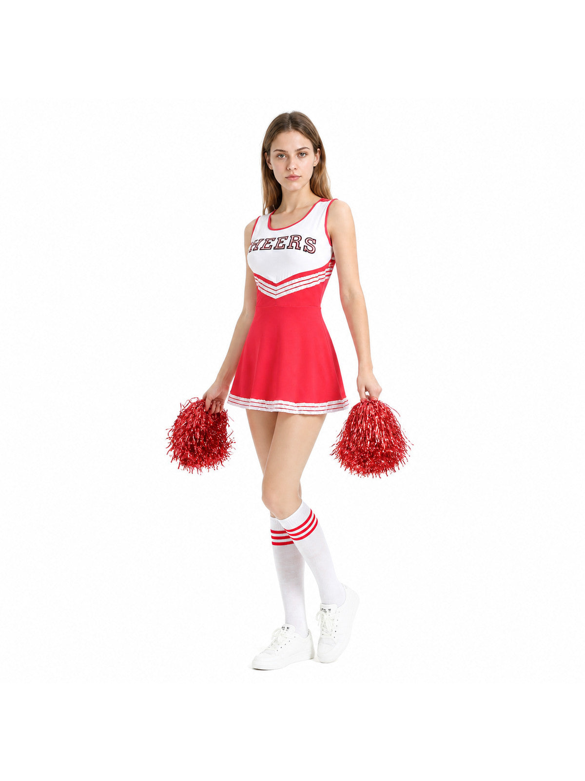 Red-and-White Striped CHEERS Cheerleader Costume