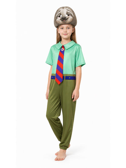Sloth Jumpsuit with Tie and Belt, Carnival Costume Costumes detail