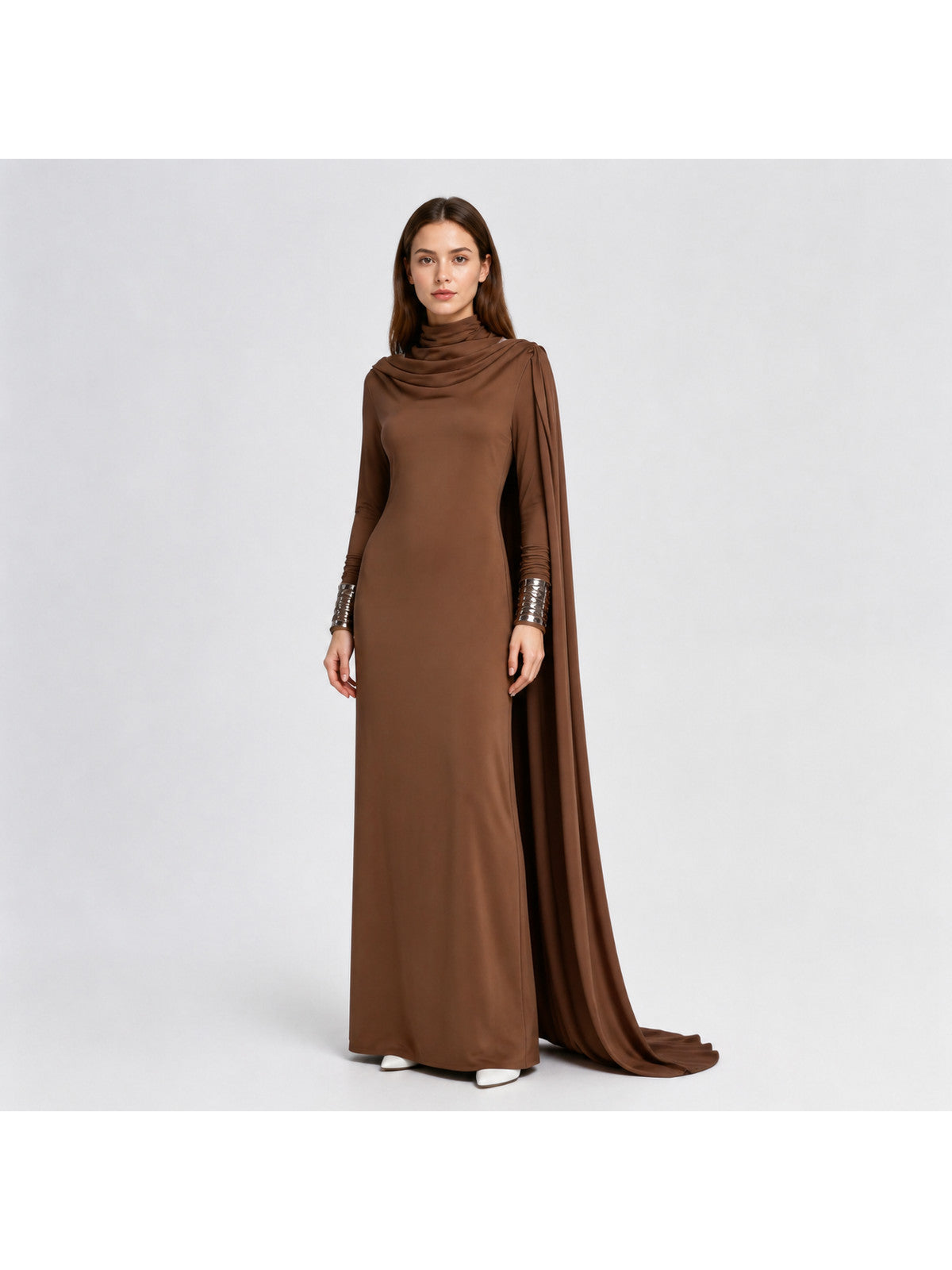 Brown High-Neck Cosplay Dress