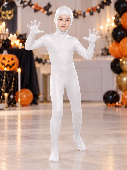White Polyester Invisibility Costume with Long Sleeves