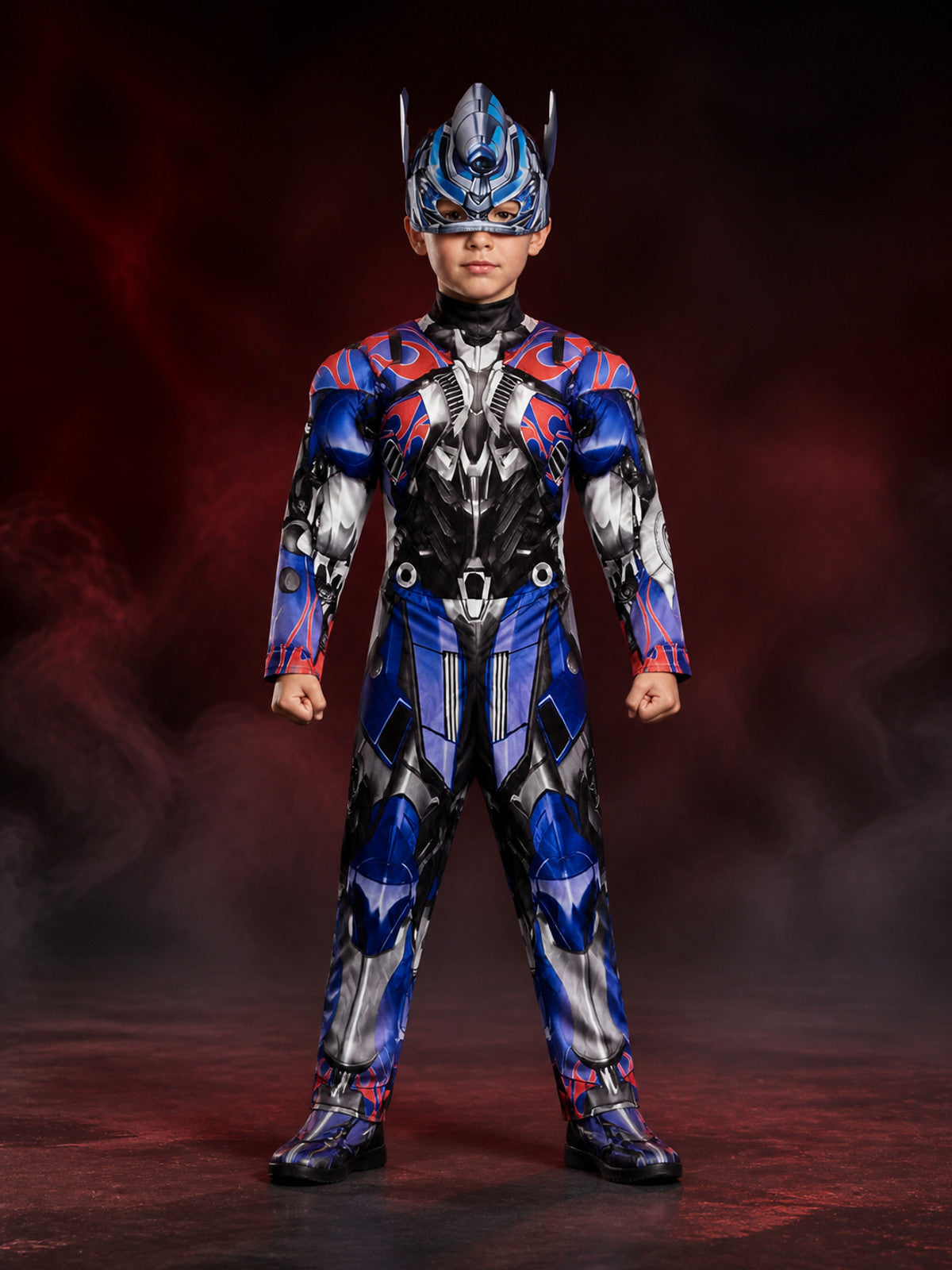 Kids Optimus Prime Costume Set, Robot Armor Jumpsuit With Character Hood main product view