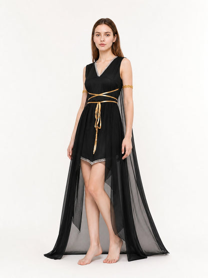 Costume with Dress and Long Sheer Cape