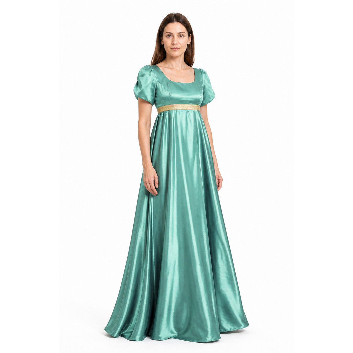 Mint Empire Waist Dress with Square Neckline Costume Dresses detail