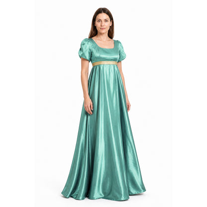 Mint Empire Waist Dress with Square Neckline Costume Dresses detail