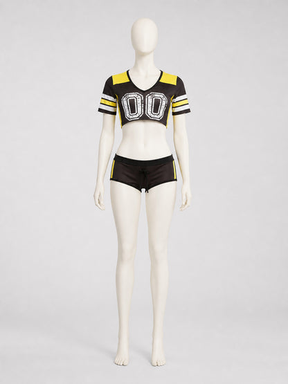 Cheerleading Costume Set: Top and Shorts with Number 00 Costumes detail