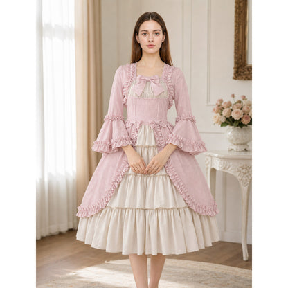 Vintage Rococo-Style Gothic Dress with Ruffles lifestyle view