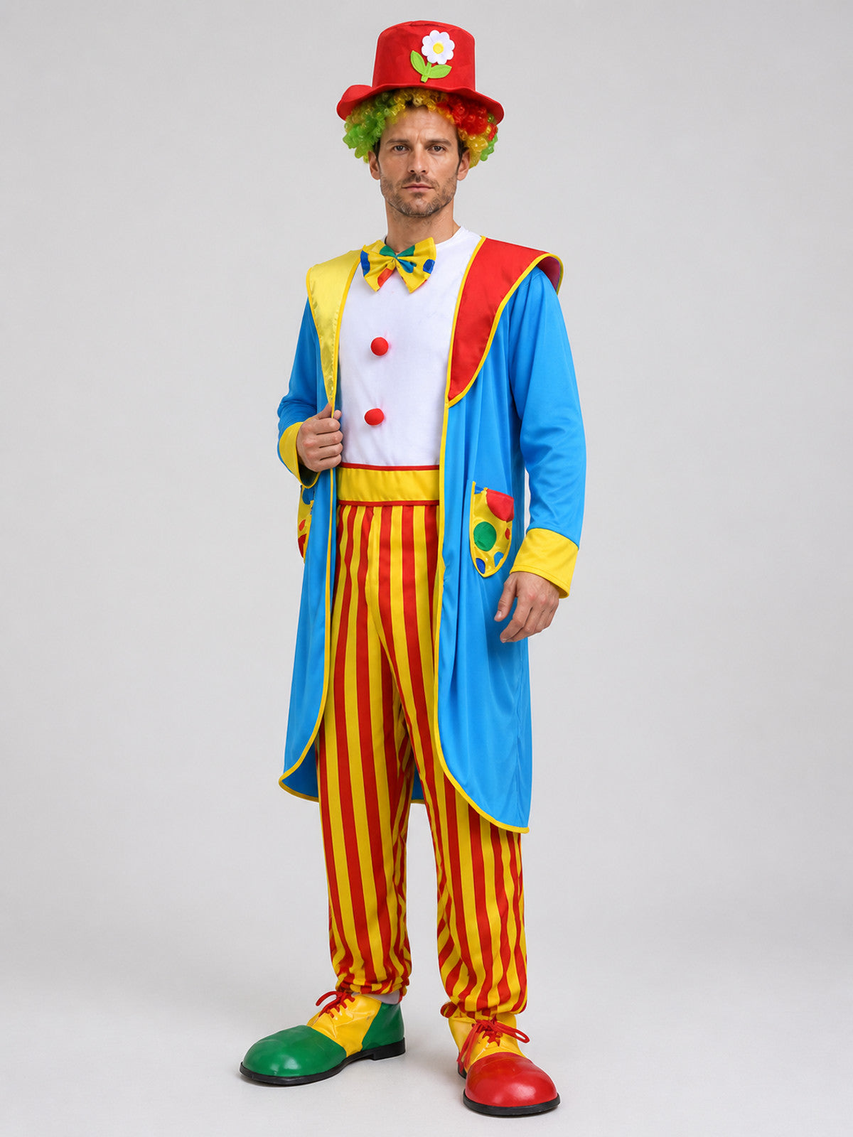 Clown Costume, Circus Stage Set with Hat Costume Headwear detail