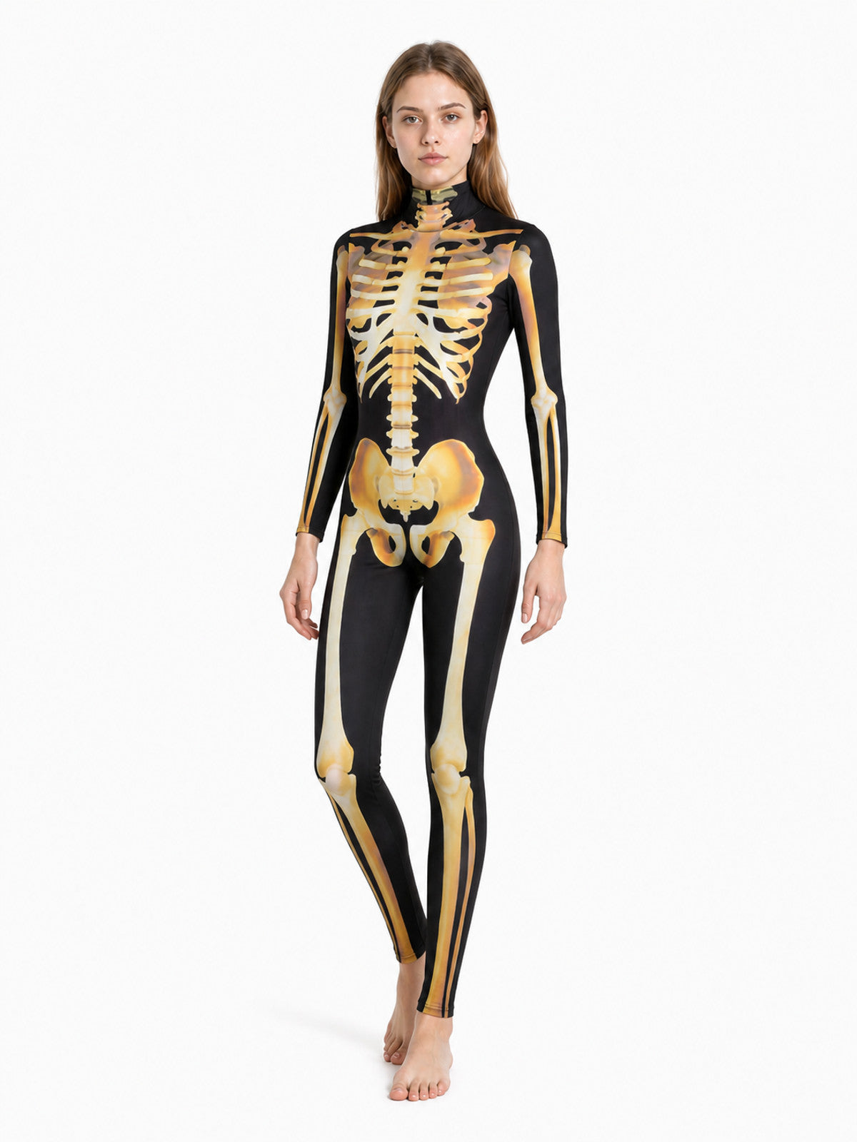 Skeleton Bodysuit with Bone Print for Cosplay
