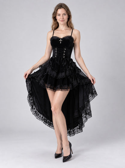 Vampire Costume: Black Lace-Up Dress
