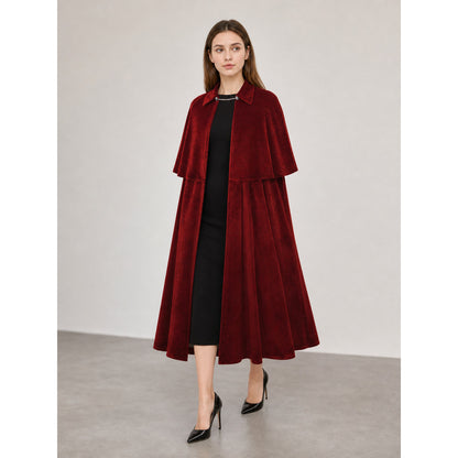 Burgundy Gothic Carnival Cape with Collar lifestyle