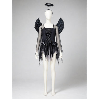 Dark Angel Costume with Wings and Halo