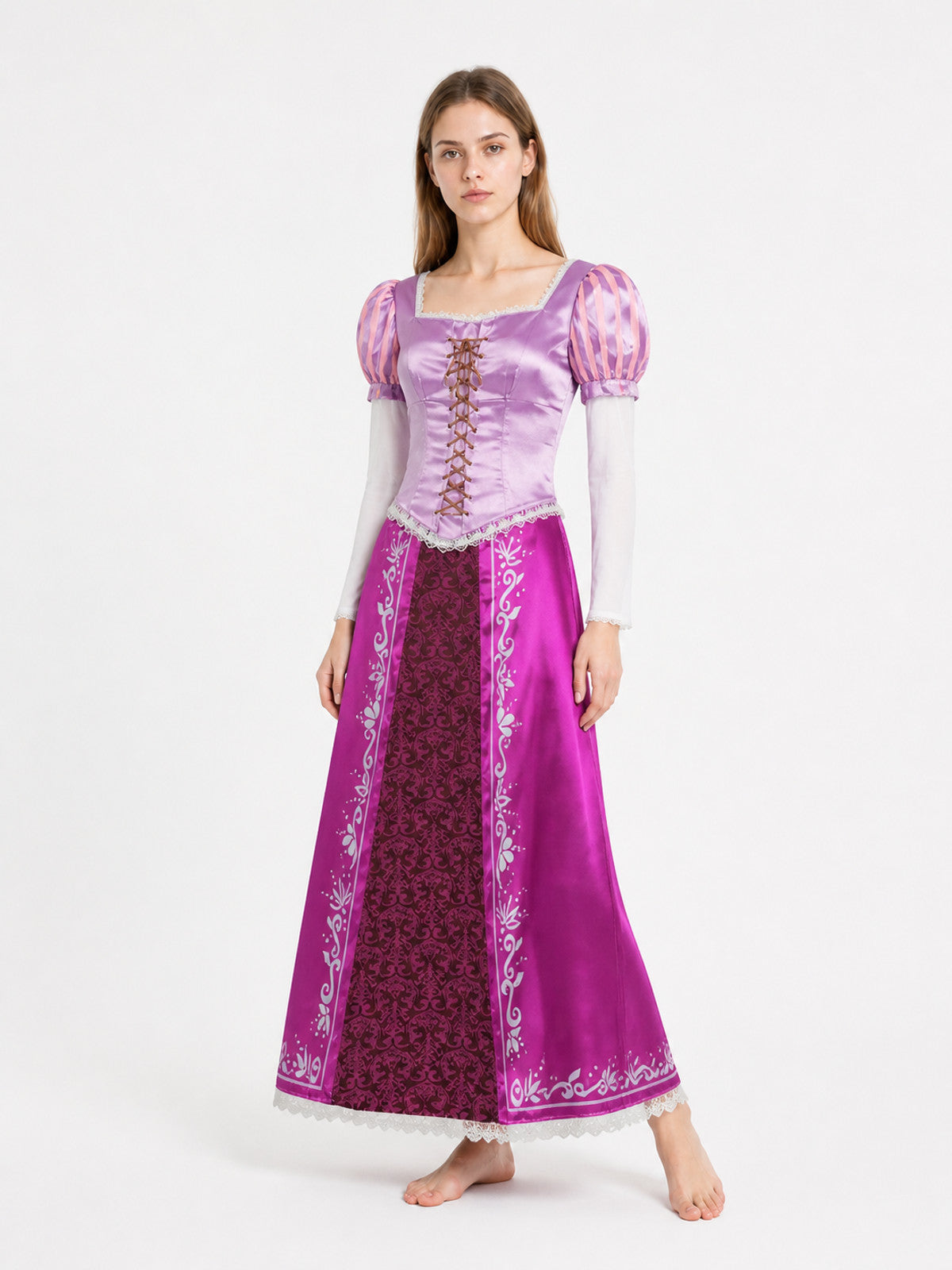 Cosplay Dress with a Square Neckline and Puff Sleeves Costume Dresses detail