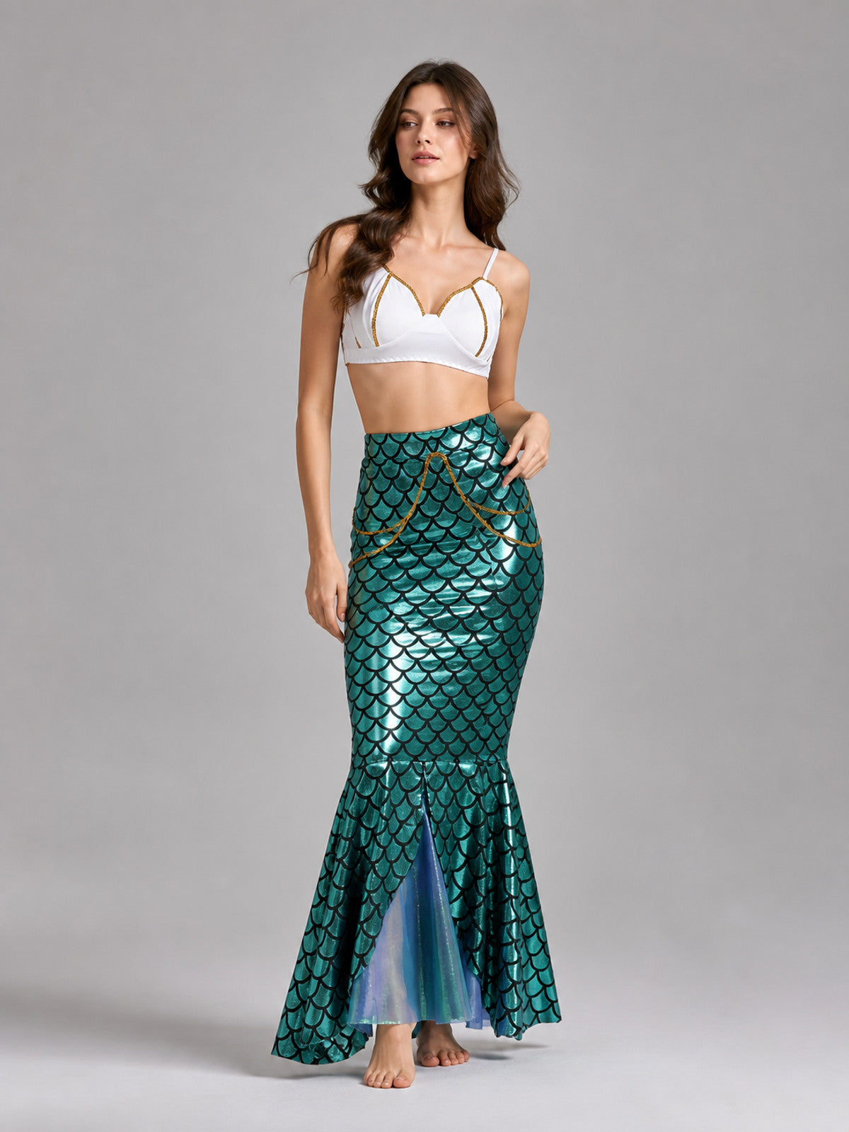 Mermaid Stage Costume with Top and Skirt Costumes detail