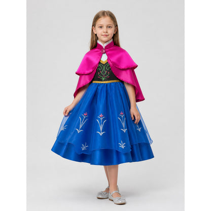 Elsa Costume with Purple Cape and Blue Full Skirt Costume Capes detail