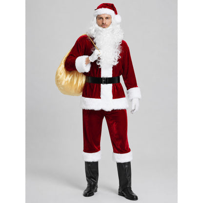 Santa Claus Costume with Bag, Beard, and Gloves Costumes detail