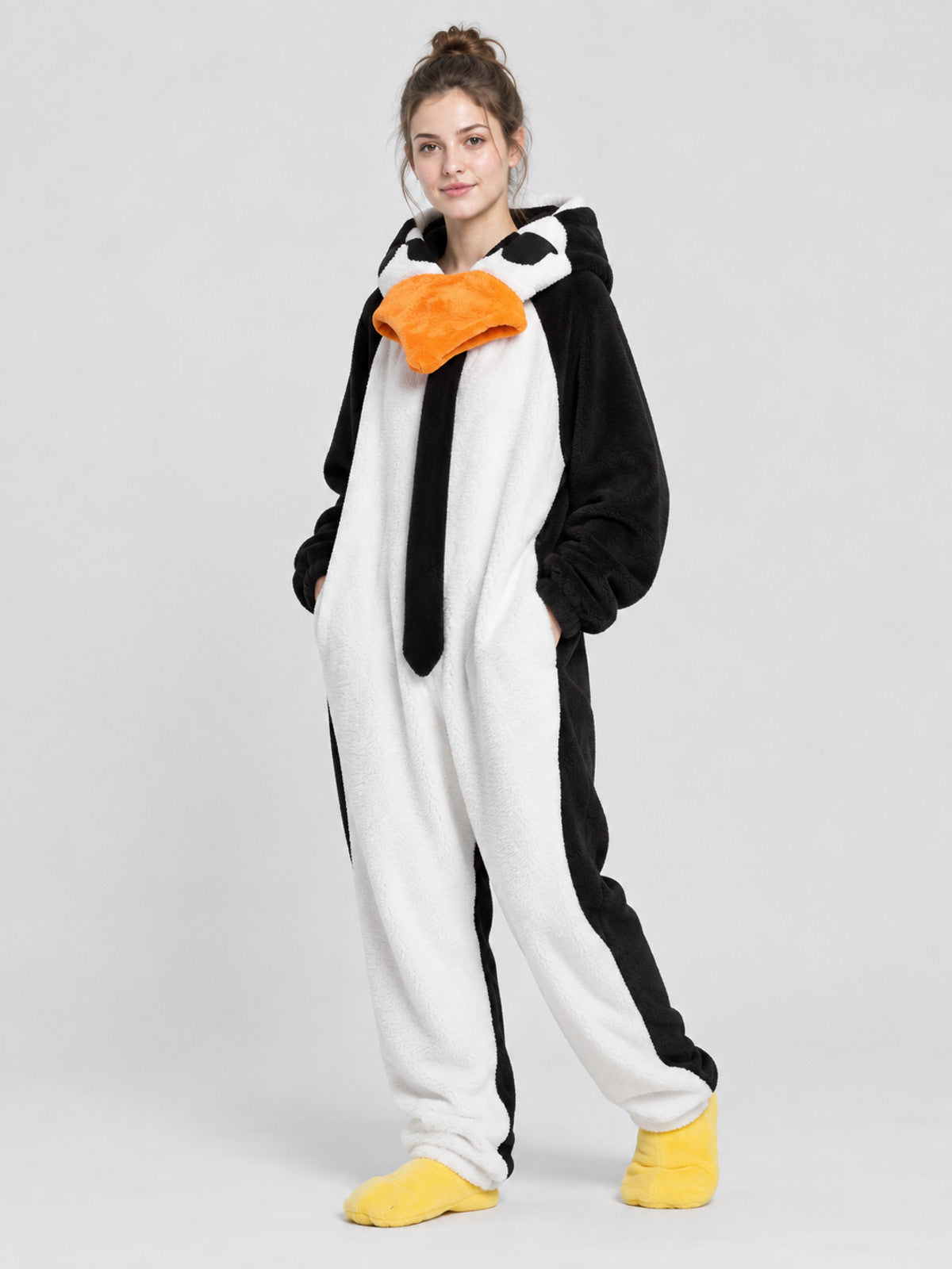 Penguin One-Piece Pajama with Padded Hood