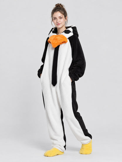 Penguin One-Piece Pajama with Padded Hood