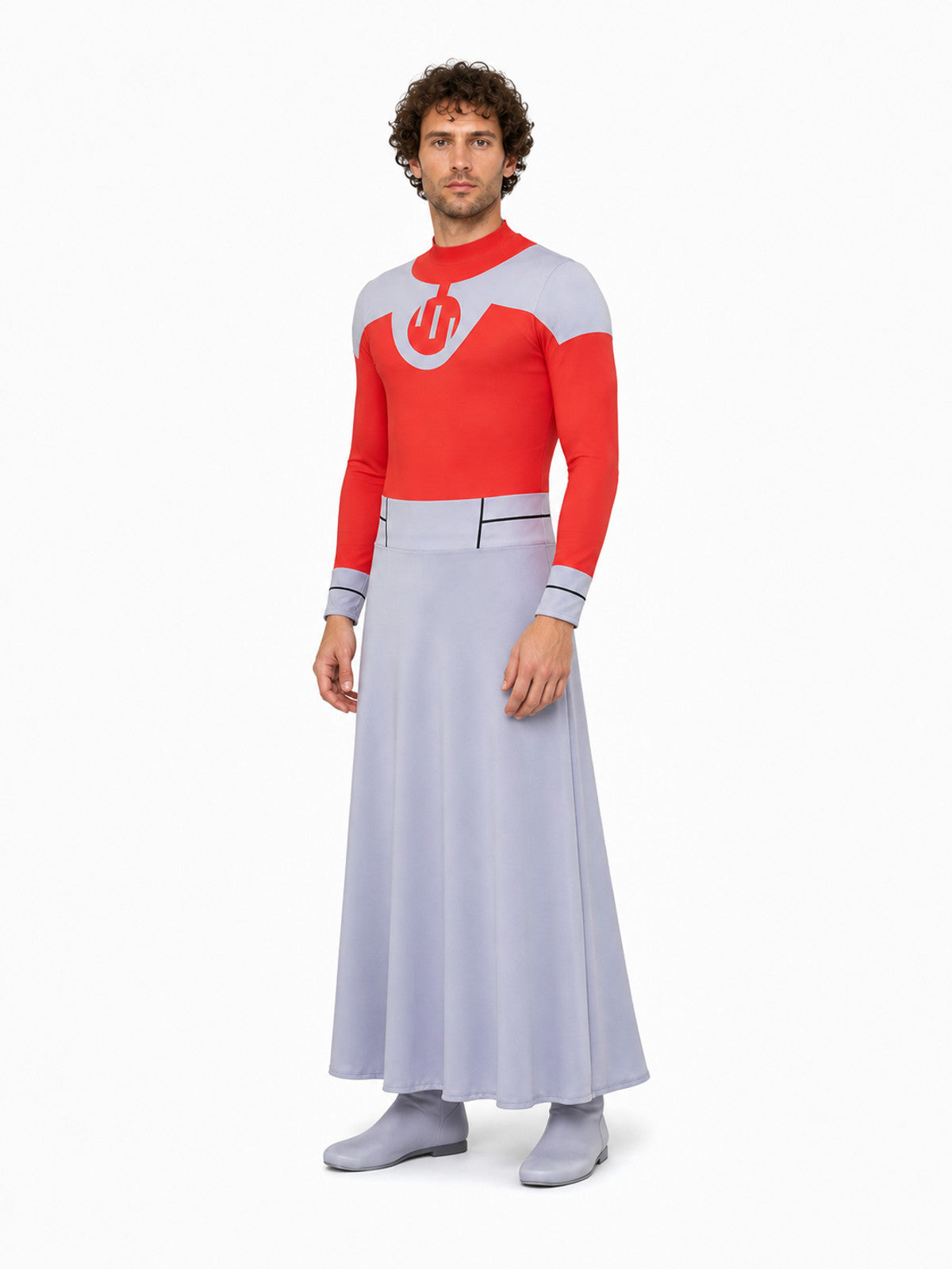 Red and Gray Cosplay Jumpsuit Costume