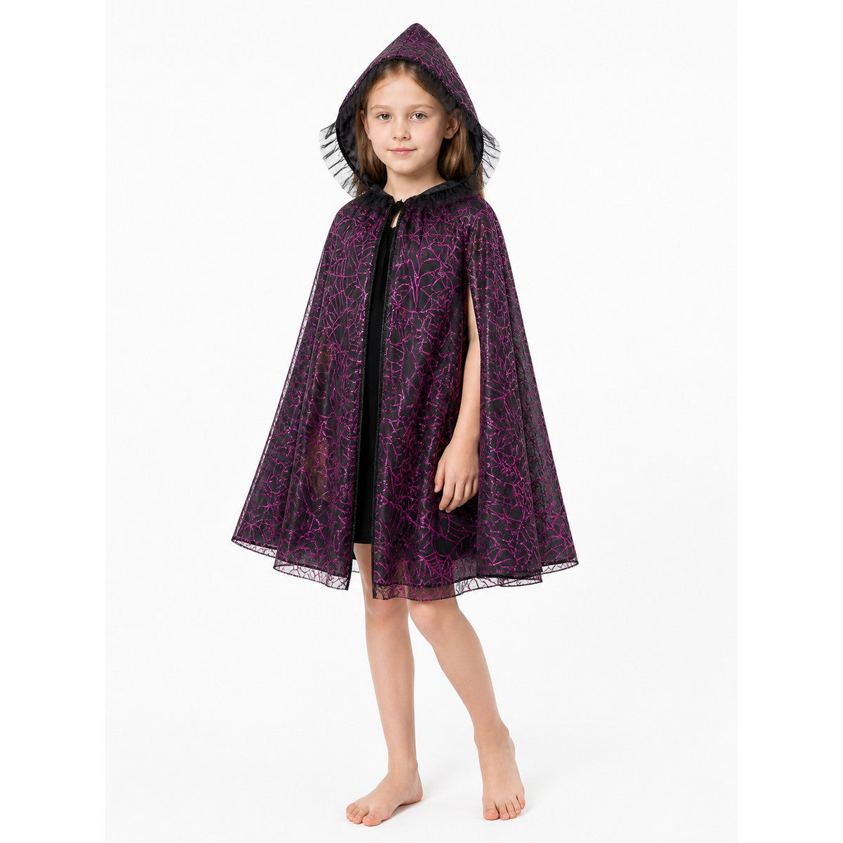 Halloween Hooded Spiderweb Cape Costume Capes detail