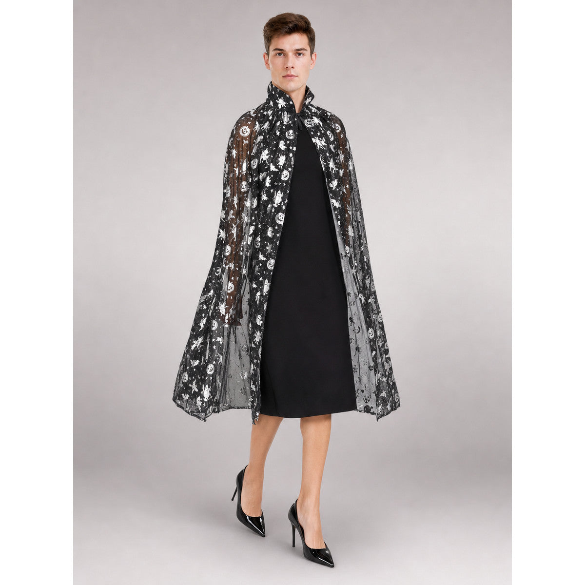 Black Carnival Cloak with a High Collar occasion guide