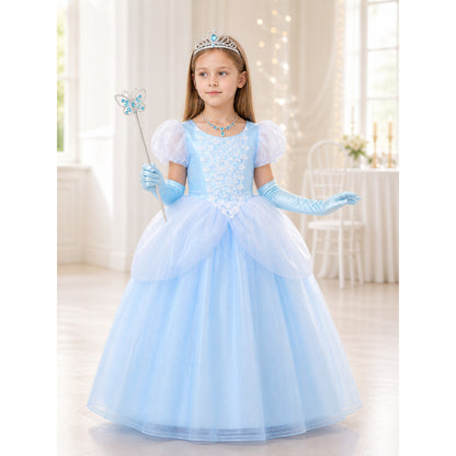 Princess Costume in a Blue Dress for Halloween lifestyle view