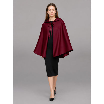 Burgundy Carnival Cloak with Hood for Cosplay